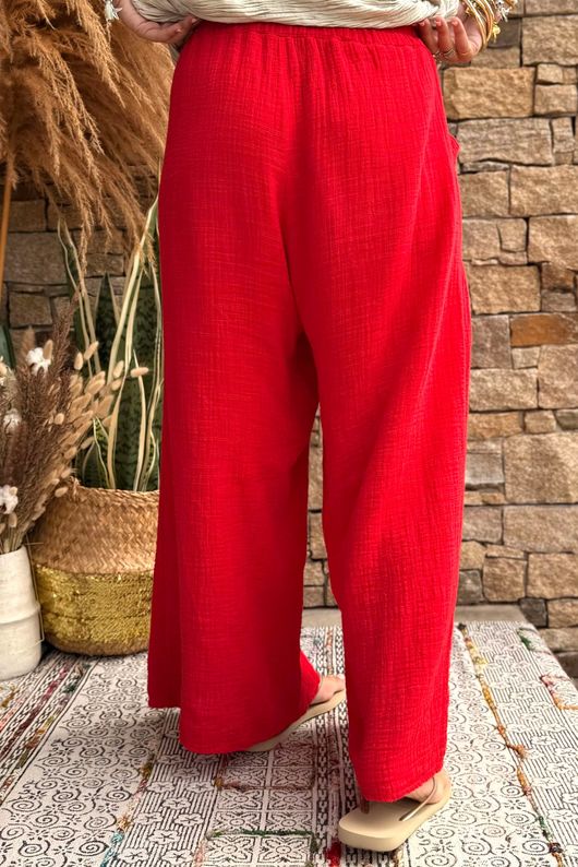 Pure Cotton Santos Quinn Culotte Pant Salsa
